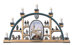 Artikelnummer 202/160/6/2 F „Sankt Marien“ (Größe 70 cm x 40 cm) mit 8 elektrischen Kerzen einschließlich Innenbeleuchtung Mundloch beidseitig bemalt